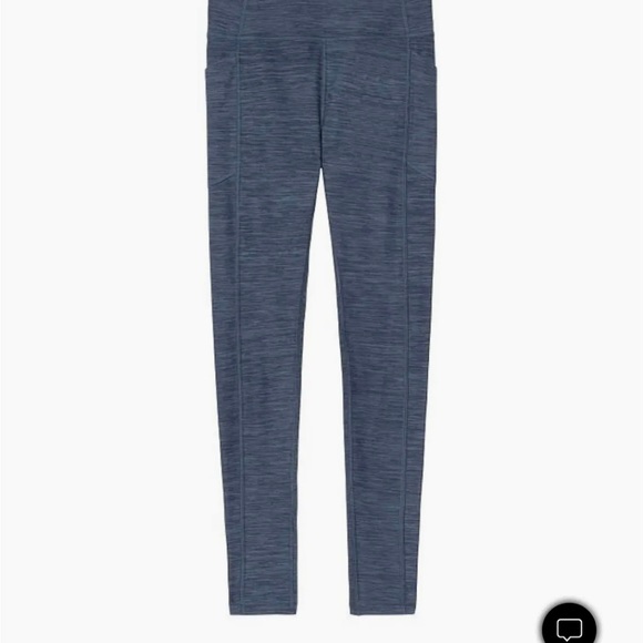 Victoria’s Secret Leggings Marbled Blue SZ 2 Quarter Length Side Pockets NWTs - Picture 2 of 6